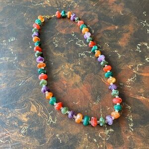 Vintage AVON Multicolor Bead Gem Necklace